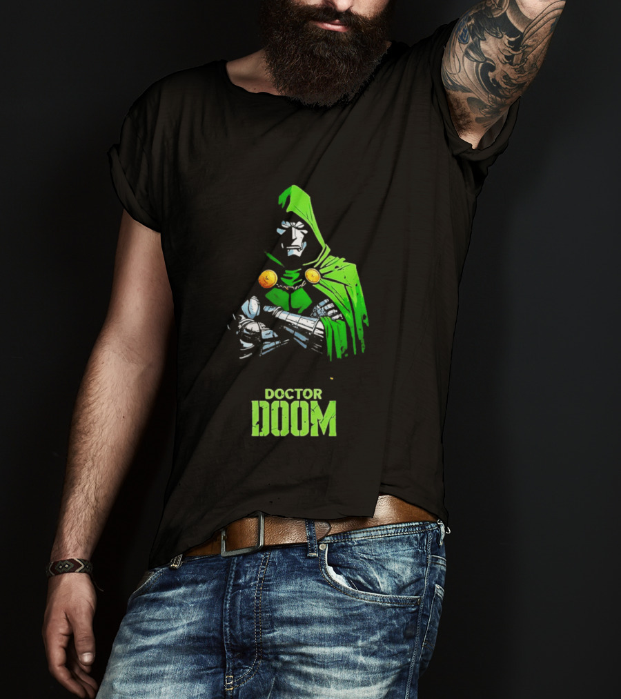 Doctor Doom Green Armor Crossed Arms Marvel T-Shirt