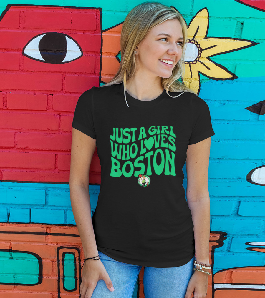 Just A Girl Who Loves Boston Celtics With Heart T-Shirt