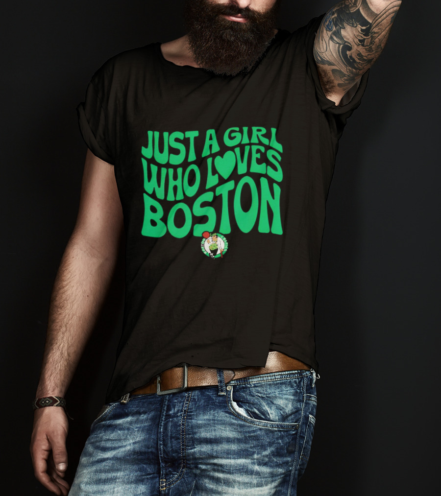 Just A Girl Who Loves Boston Celtics With Heart T-Shirt