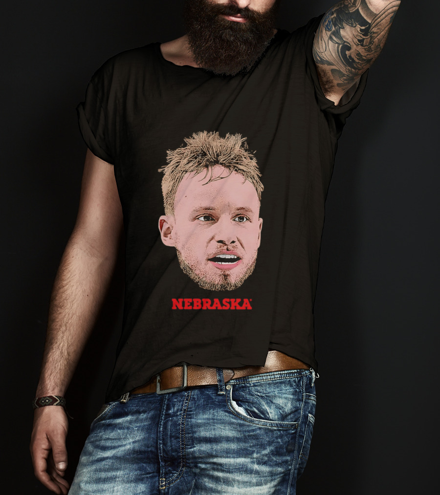 Rienk Mast Nebraska Cornhuskers Big Head Basketball Fan Favorite T-Shirt