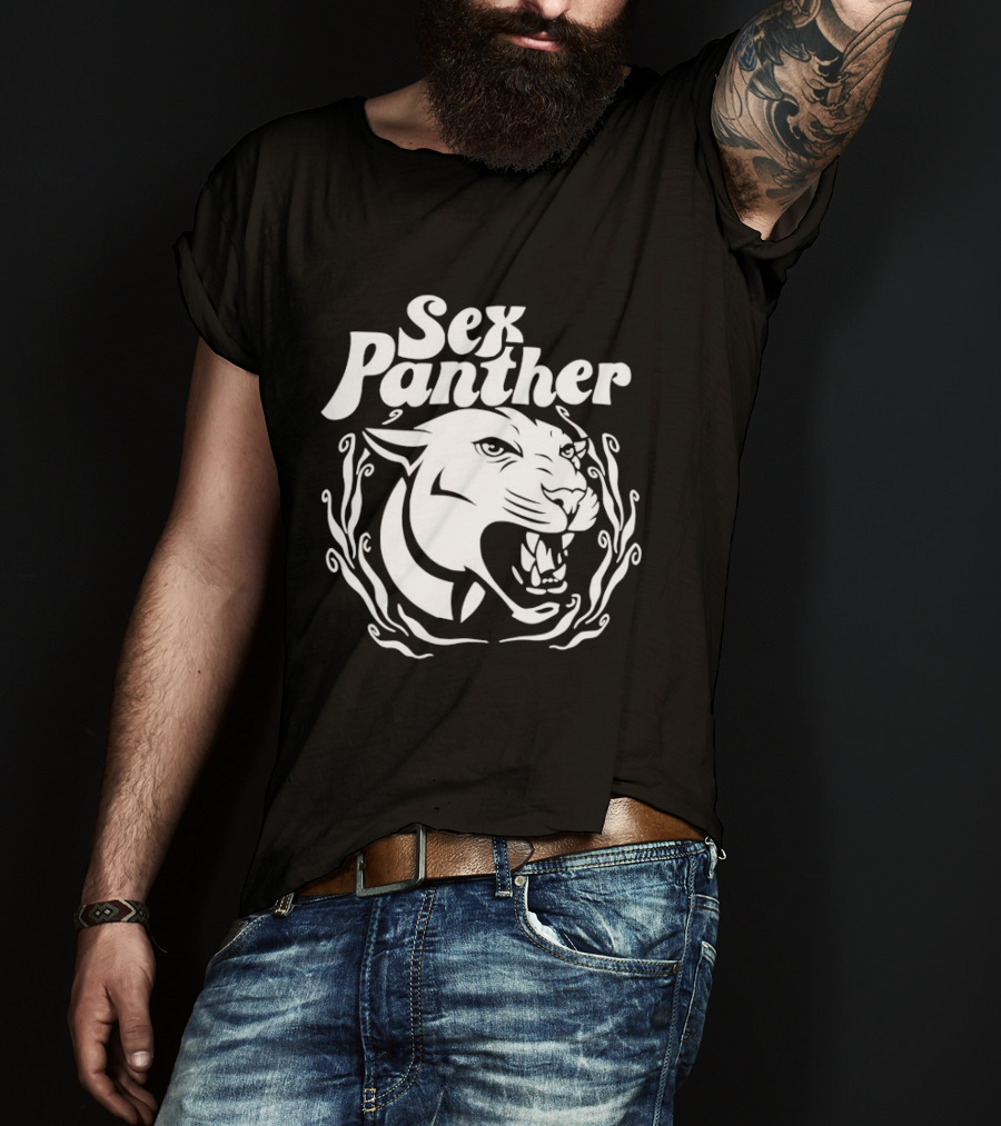 Sex Panther Anchorman Panther Head Motif T-Shirt