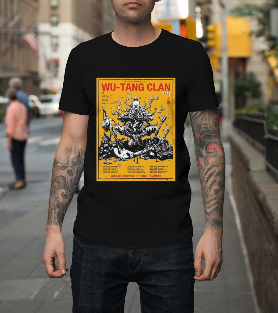 Wu Tang Clan 2026 Europe Tour Wu Tang Forever The Final Chamber Yellow T-Shirt