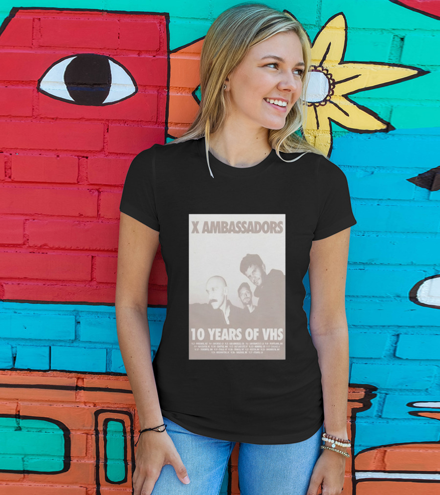 X Ambassadors 10 Years Of VHS Tour 2025 US Cities T-Shirt