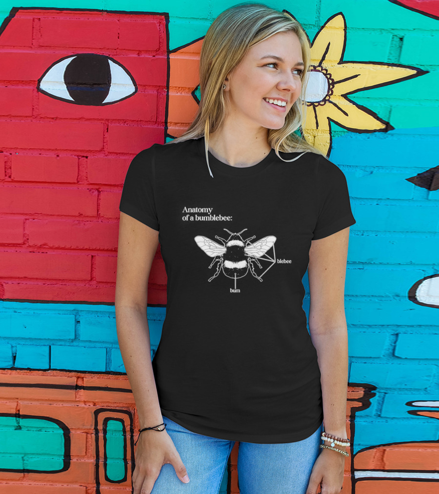 Anatomy Of A Bumblebee Blebee And Bum Simulated Diagram T-Shirt
