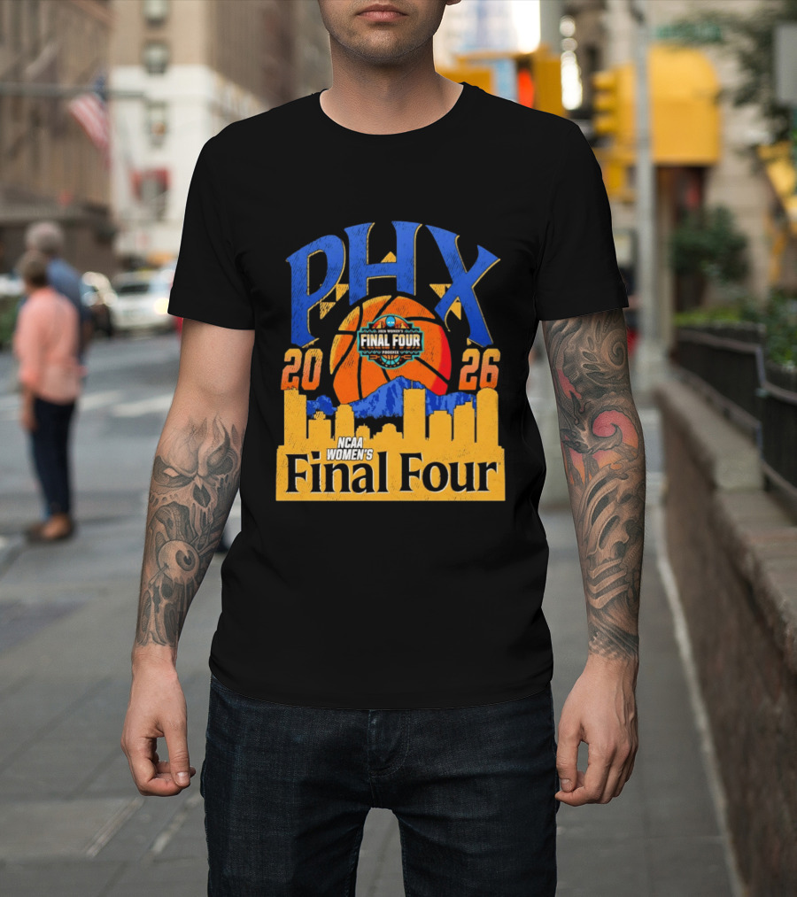NCAA Women's Final Four Phoenix 2026 PHX City Skyline Basketball T-Shirt