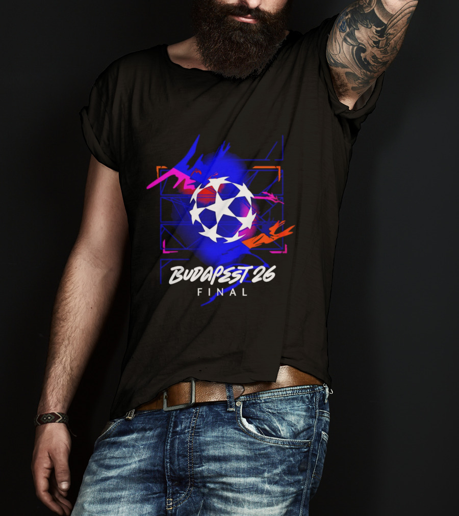 Budapest 26 Final UCL Decorative Hero Soccer Star T-Shirt