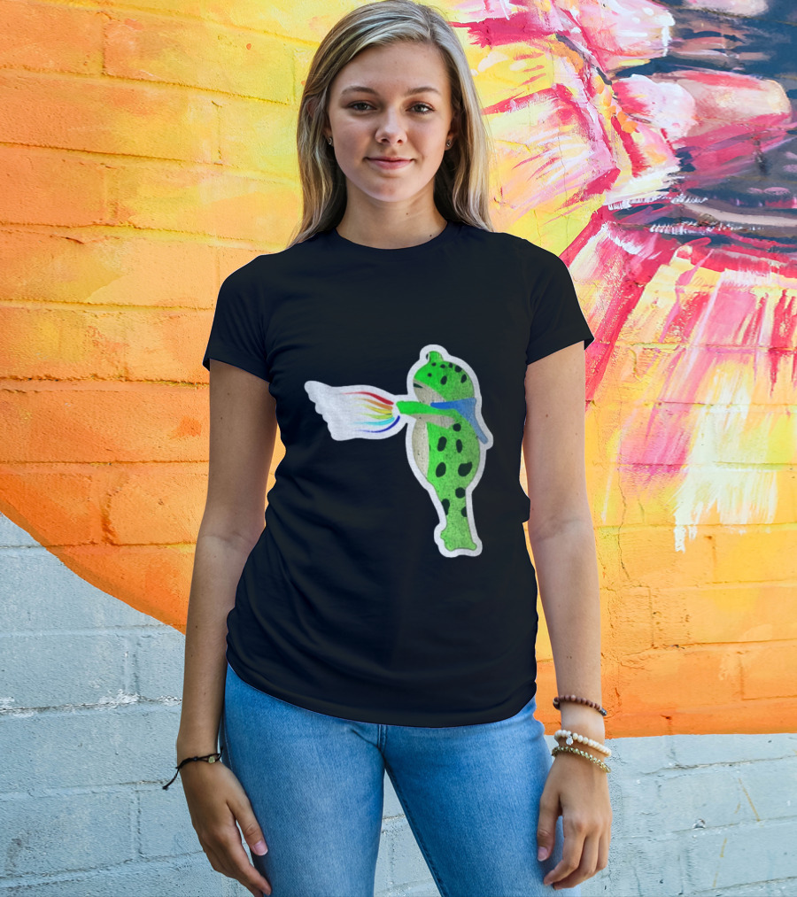 Portland Frog Holding Rainbow Flag LGBT Pride Anti Maga Protest T-Shirt