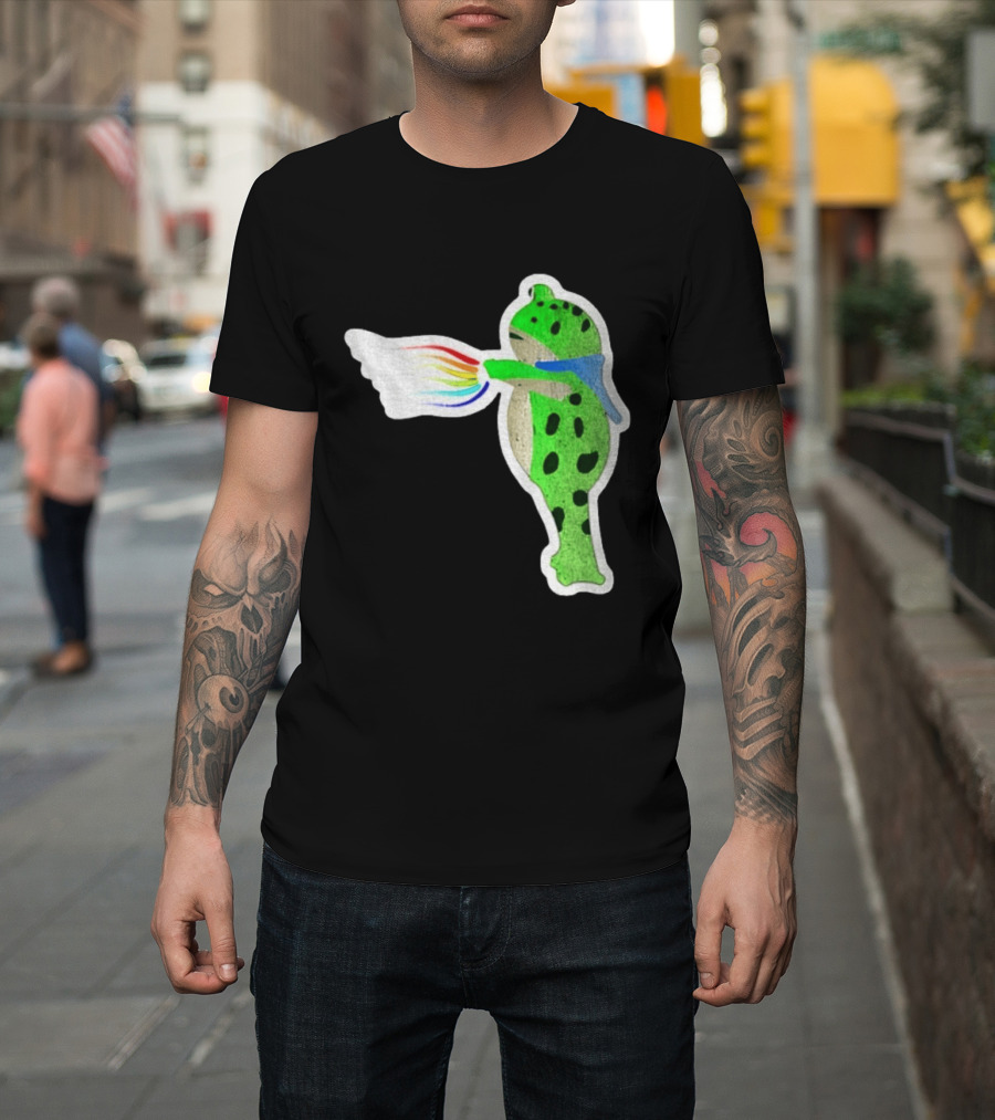 Portland Frog Holding Rainbow Flag LGBT Pride Anti Maga Protest T-Shirt