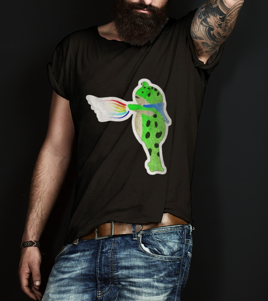 Portland Frog Holding Rainbow Flag LGBT Pride Anti Maga Protest T-Shirt