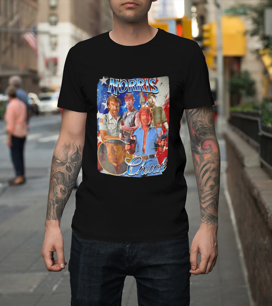 Chuck Norris Walker Texas Ranger Way Of The Dragon American Flag T-Shirt