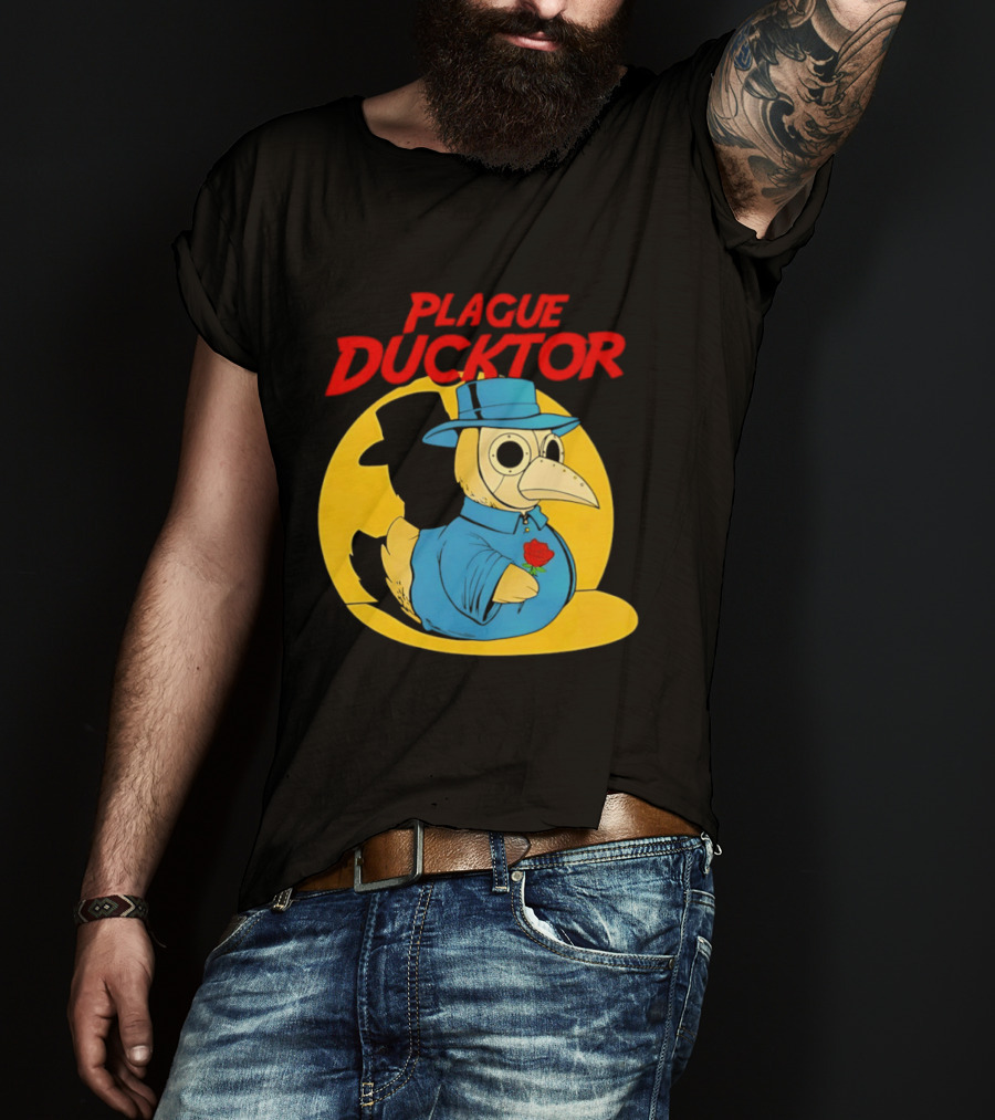 Plague Ducktor Holding Rose Doctor Costume Duck T-Shirt