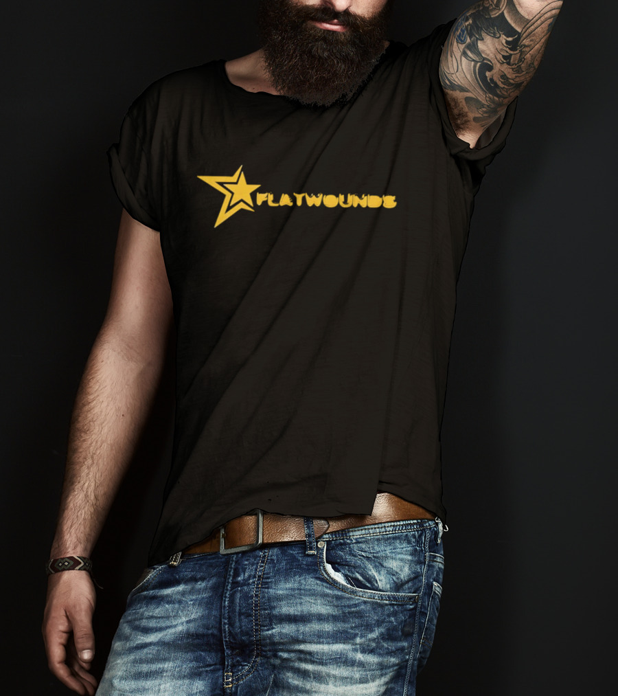 Flatwounds Star Yellow Text And Star T-Shirt