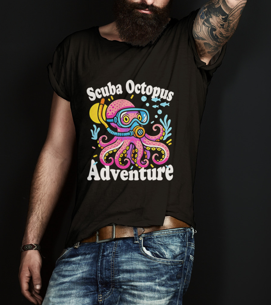 Scuba Octopus Adventure Snorkeling Deep Sea Journey T-Shirt
