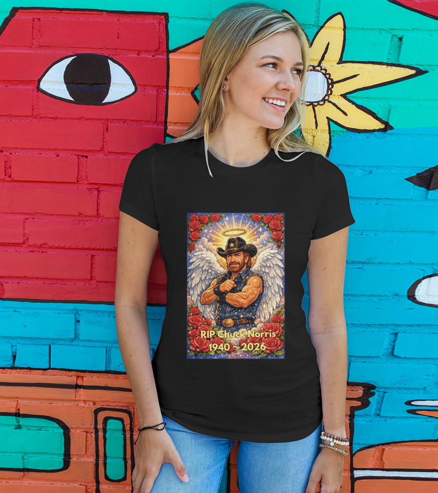 RIP Chuck Norris Angelic Cowboy Tribute 1940 2026 T-Shirt