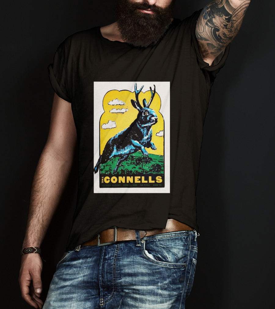 The Connells April 11 2026 The Pyrle Greensboro NC With Bass Battery Jackalope T-Shirt