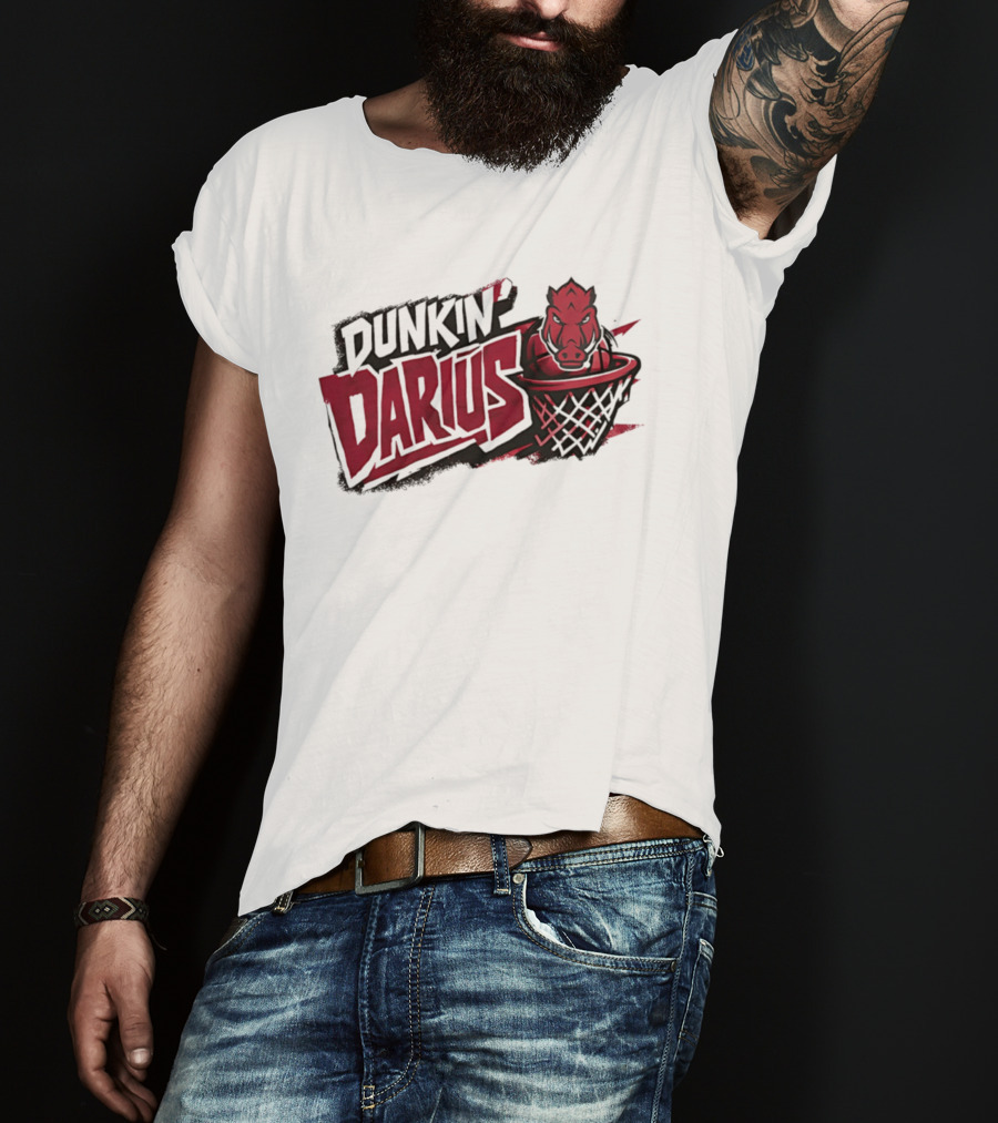 Darius Acuff Jr Arkansas Razorbacks Dunkin Darius Basketball Hoop T-Shirt