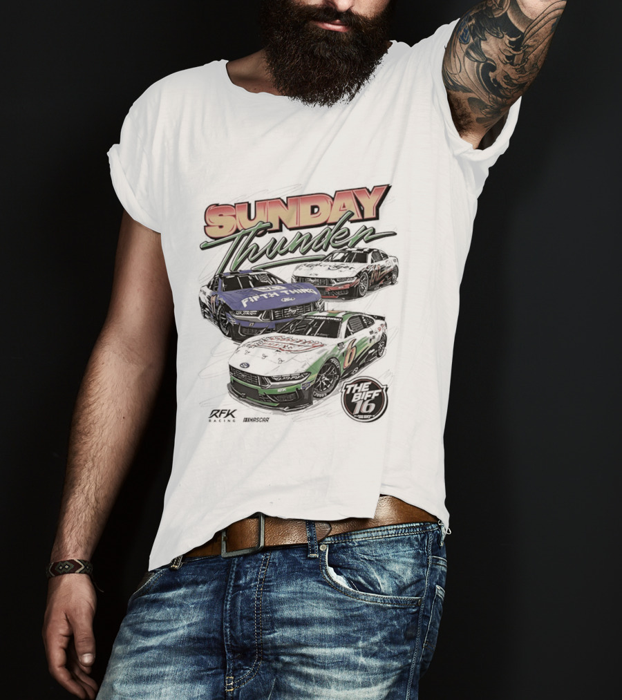 Sunday Thunder RFK Racing 2026 Darlington 6 Car Racing Event T-Shirt