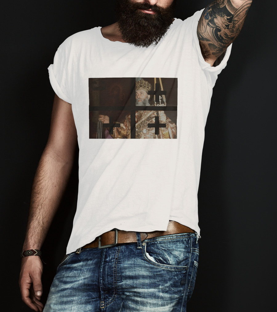 Georgian Orthodox Priest With Traditional Liturgical Garb And Crosses T-Shirt