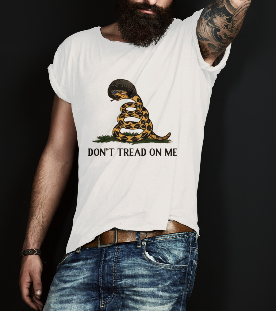 Don't Tread On Me American Flag Afro Snake T-Shirt
