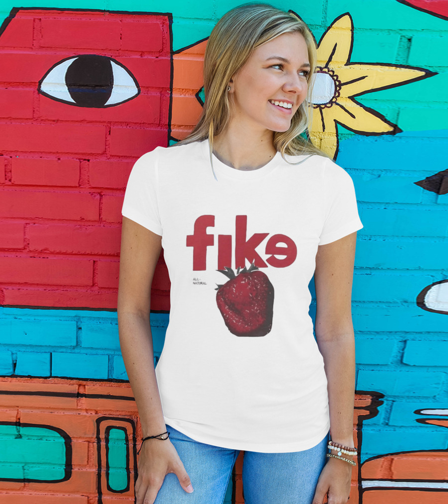 Fike All Natural Strawberry Red Bold Fresh Fruit T-Shirt