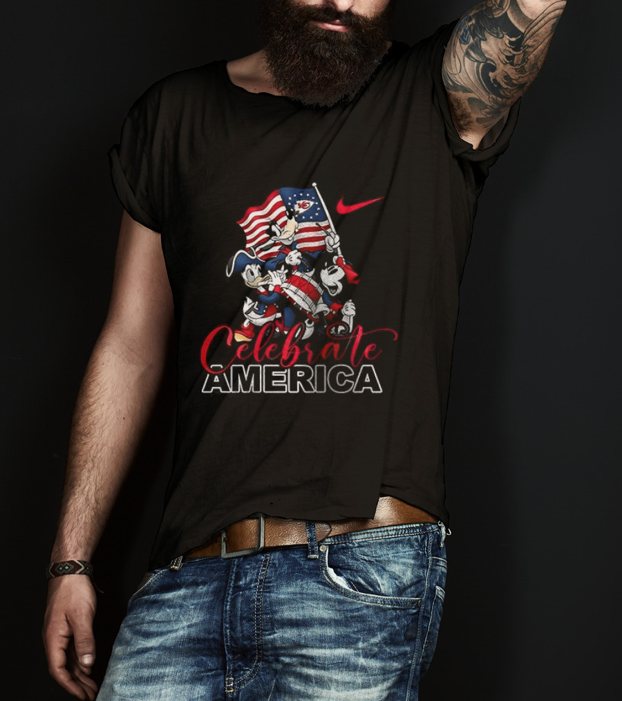 Kansas City Chiefs Mickey Mouse Celebrate America 250th Anniversary Nike T-Shirt