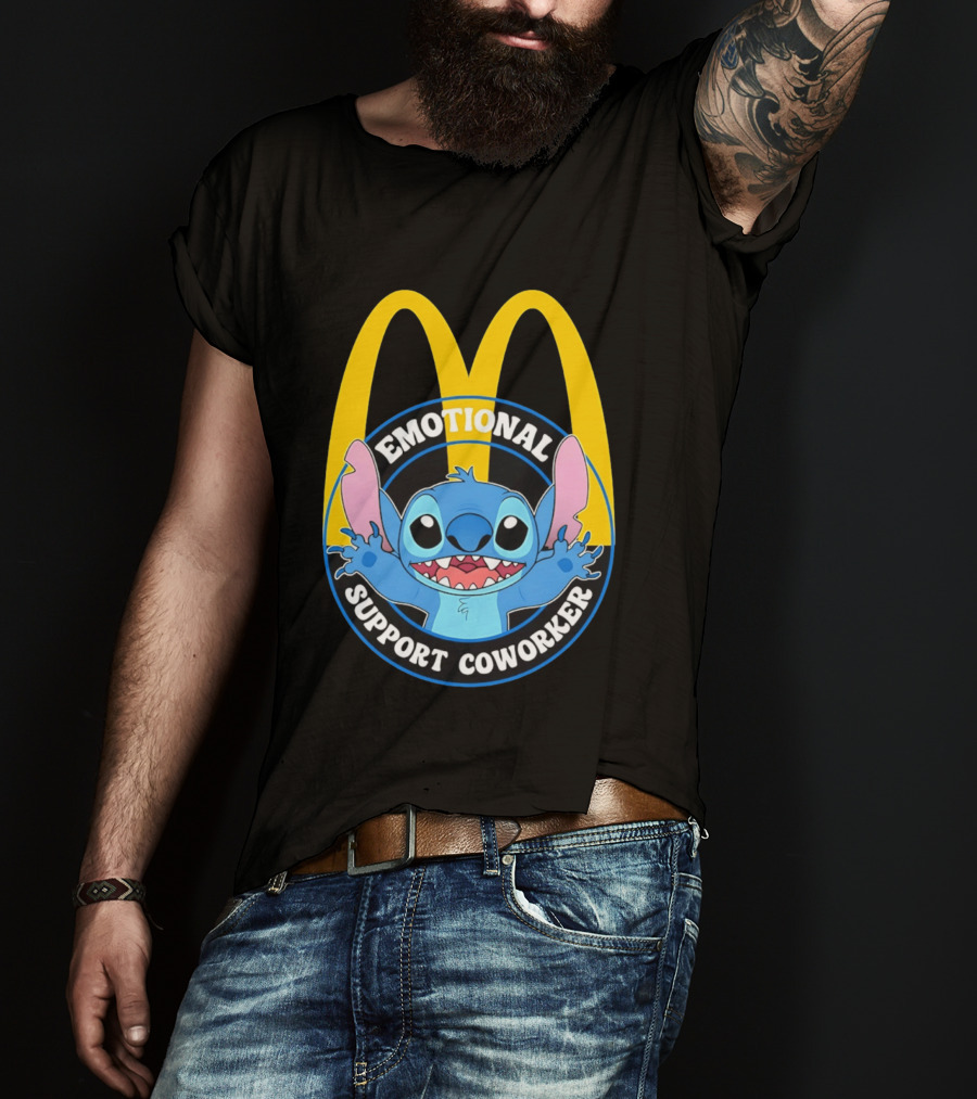 McDonald's Emotional Support Coworker Stitch T-Shirt