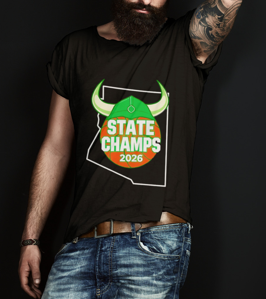 State Champs 2026 Arizona Basketball Viking Helmet T-Shirt