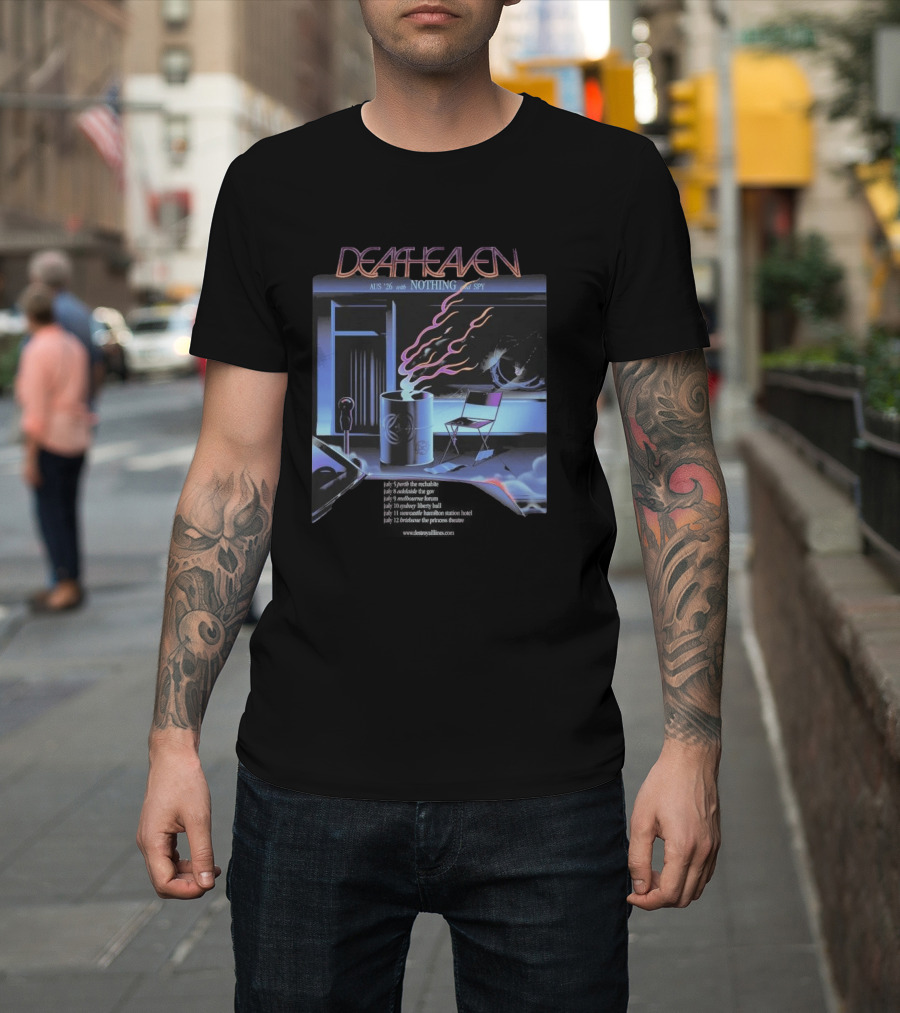 Deafheaven AUS NZ 2026 Tour with Nothing and Spy Retro Aesthetic T-Shirt