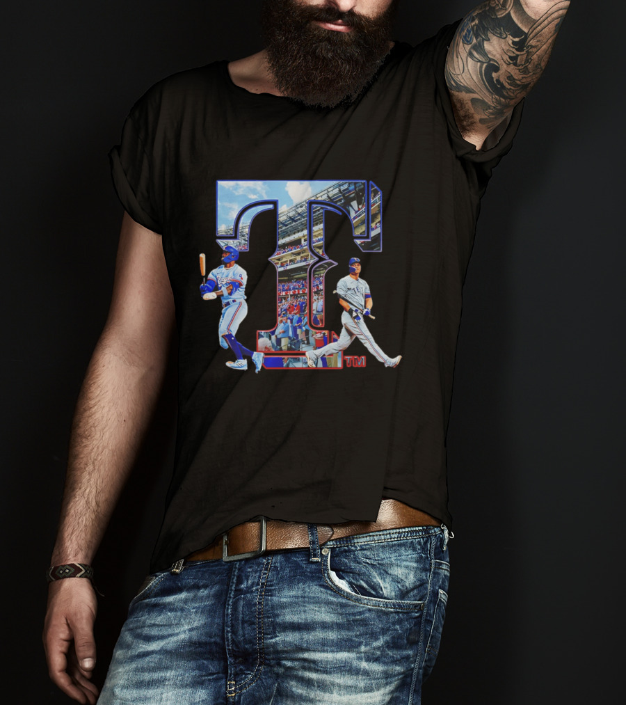 Texas Rangers Stadium Baseball Players T-Shirt