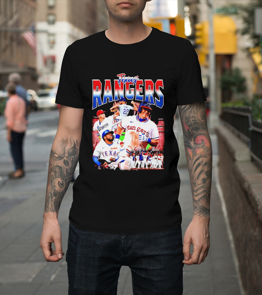Texas Rangers Celebrate Baseball Team Collage 2025 T-Shirt