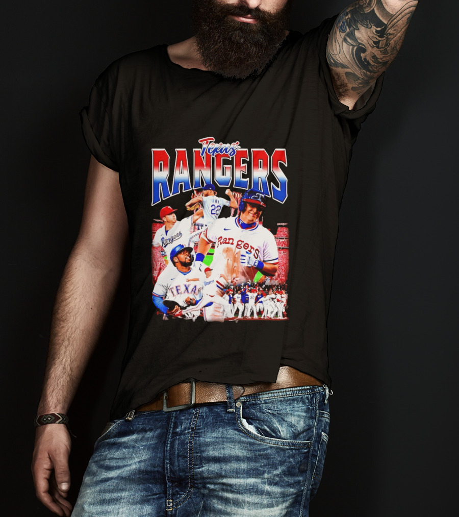 Texas Rangers Celebrate Baseball Team Collage 2025 T-Shirt
