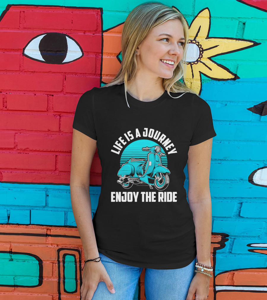 Life Is A Journey Enjoy The Ride Blue Scooter T-Shirt