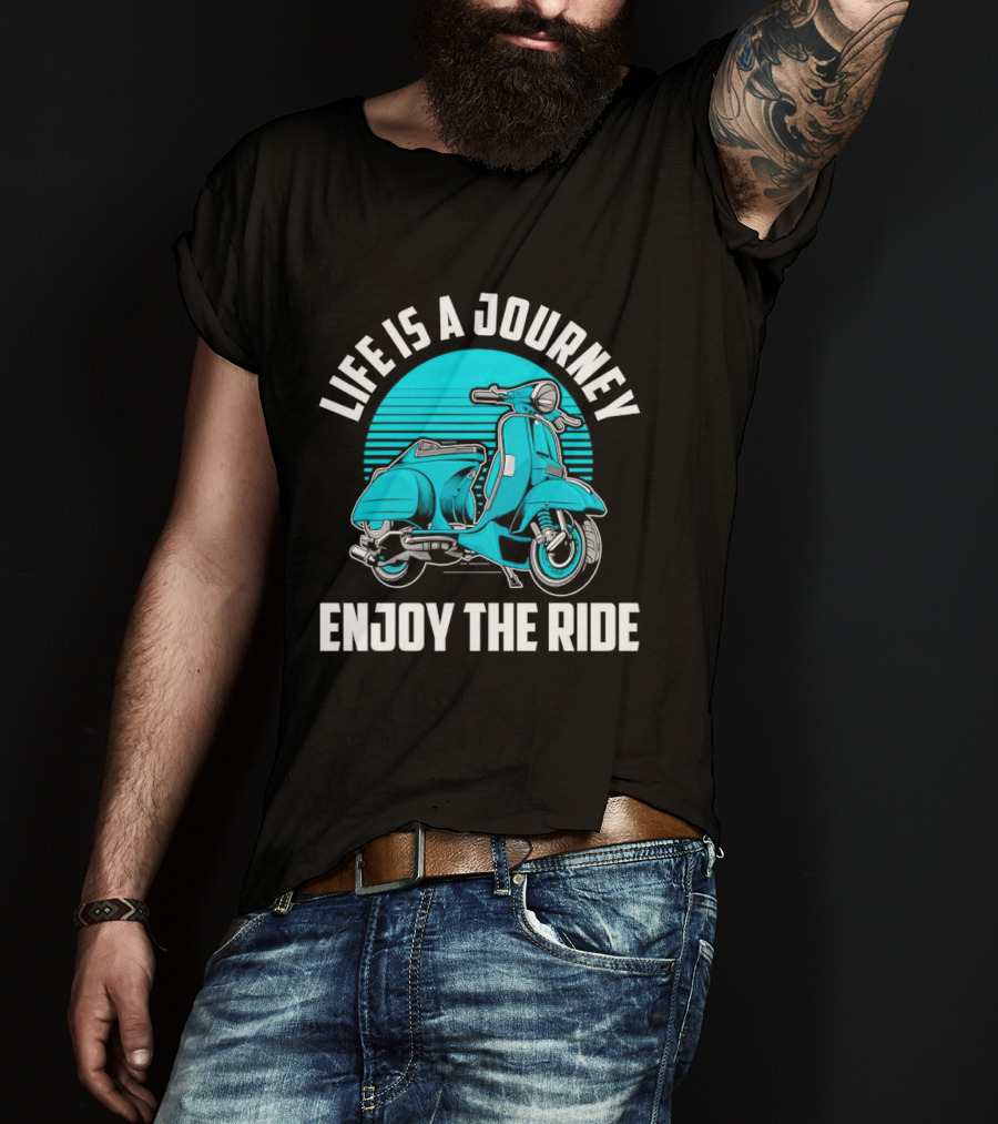 Life Is A Journey Enjoy The Ride Blue Scooter T-Shirt