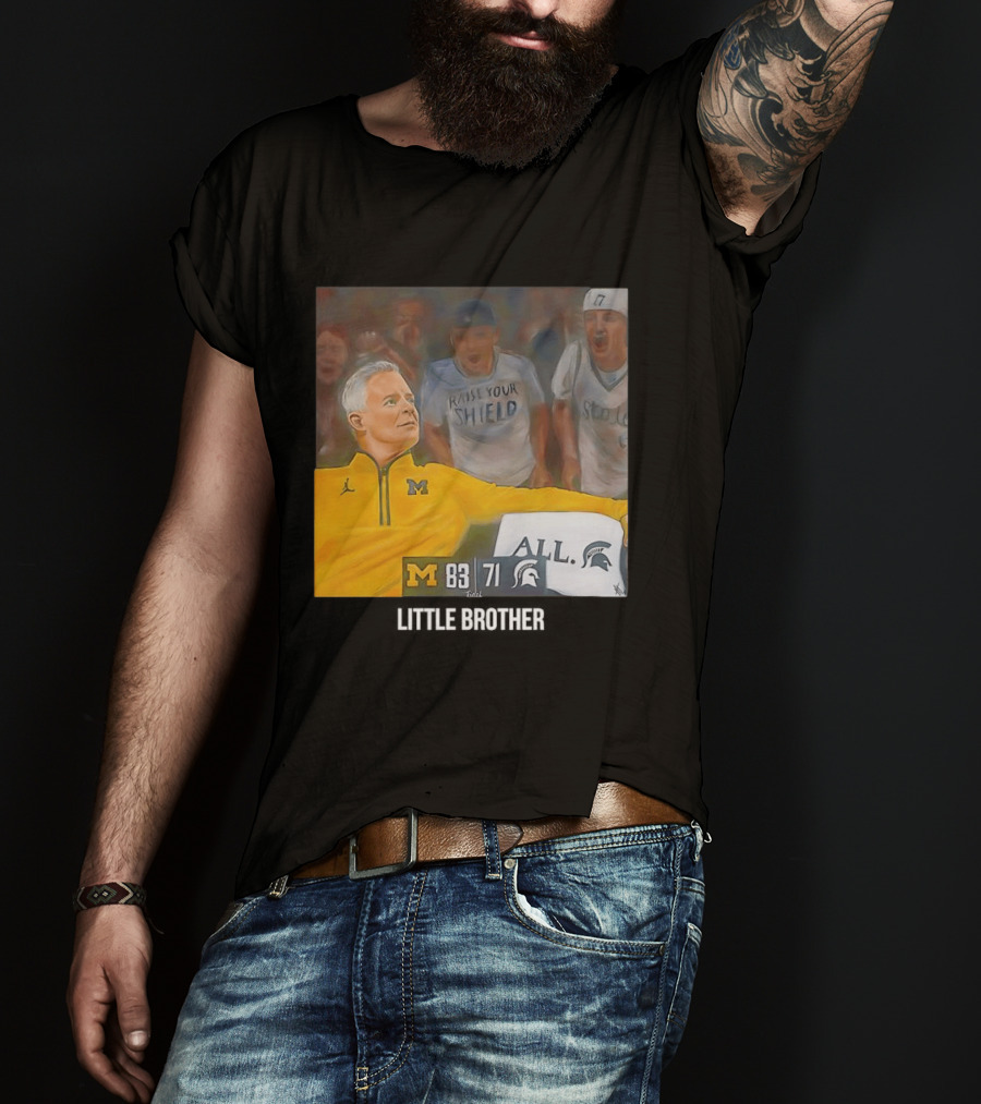 Michigan 83 Vs Michigan State 71 Raise Your Shield Spartans T-Shirt