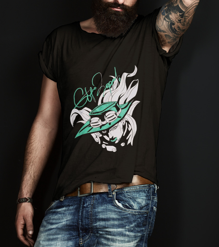 Gyro Zeppeli Jojo's Bizarre Adventure Illustration Signature T-Shirt