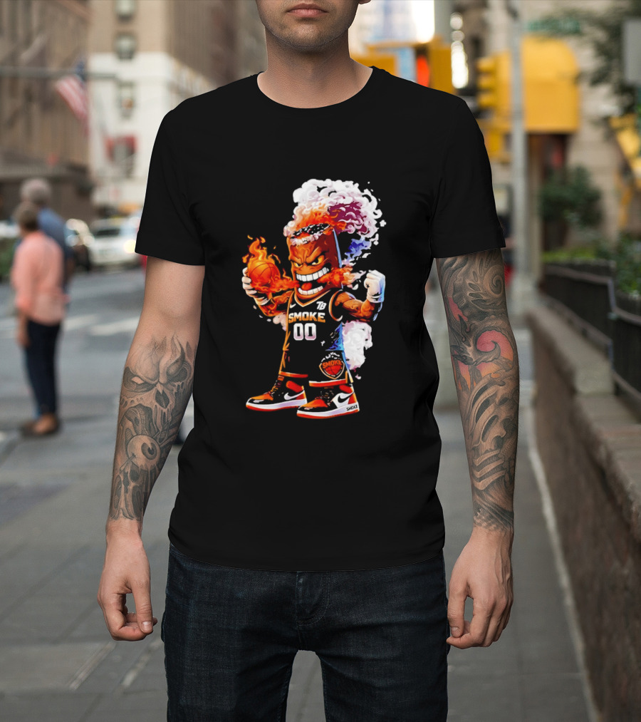 Strizzo Tampa Bay Smoke Cartoon Basketball Flames T-Shirt