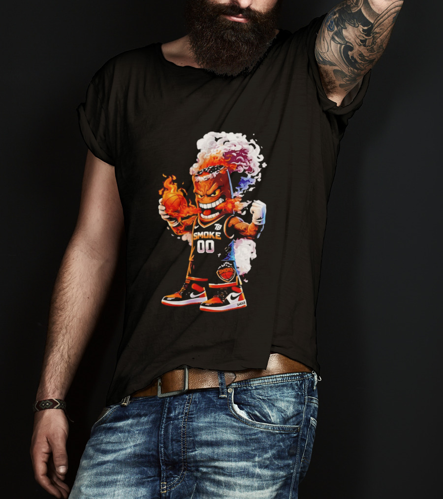 Strizzo Tampa Bay Smoke Cartoon Basketball Flames T-Shirt