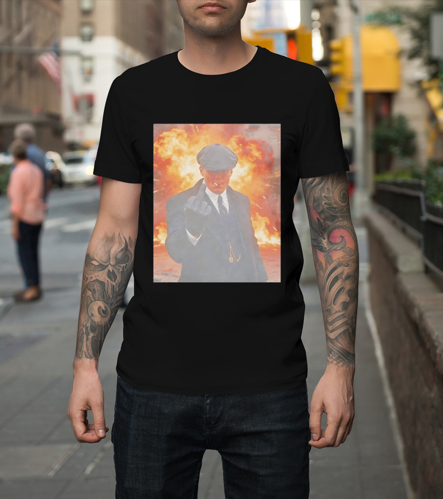 Peaky Blinders Shelby Explosion Middle Finger Iconic Scene T-Shirt
