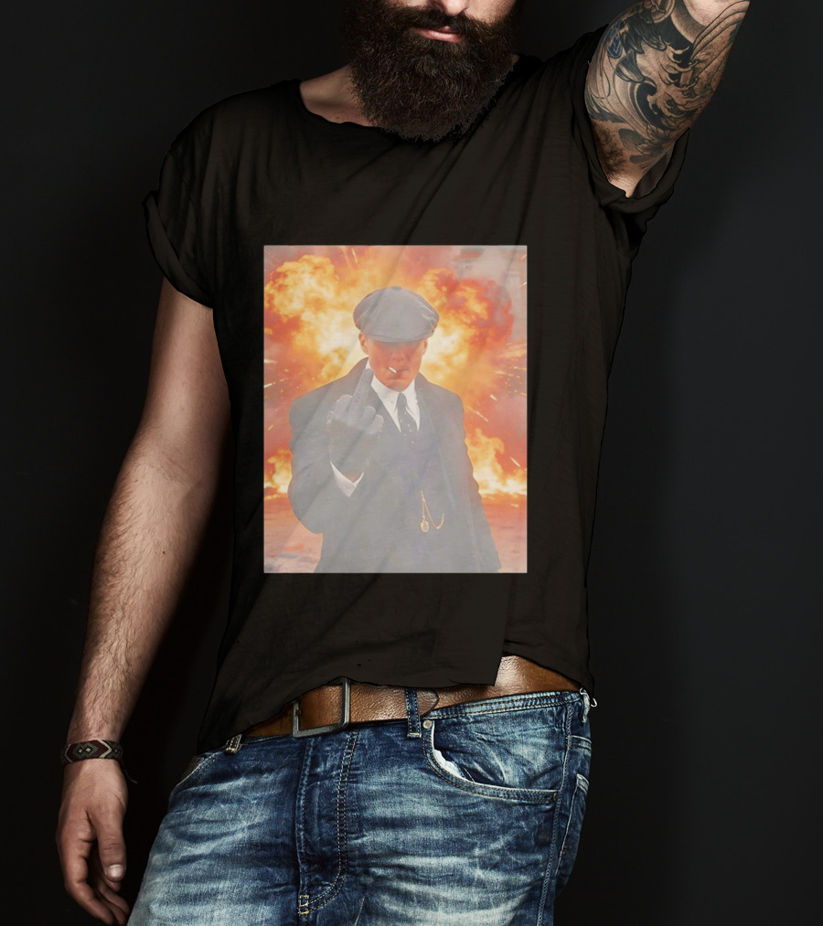 Peaky Blinders Shelby Explosion Middle Finger Iconic Scene T-Shirt