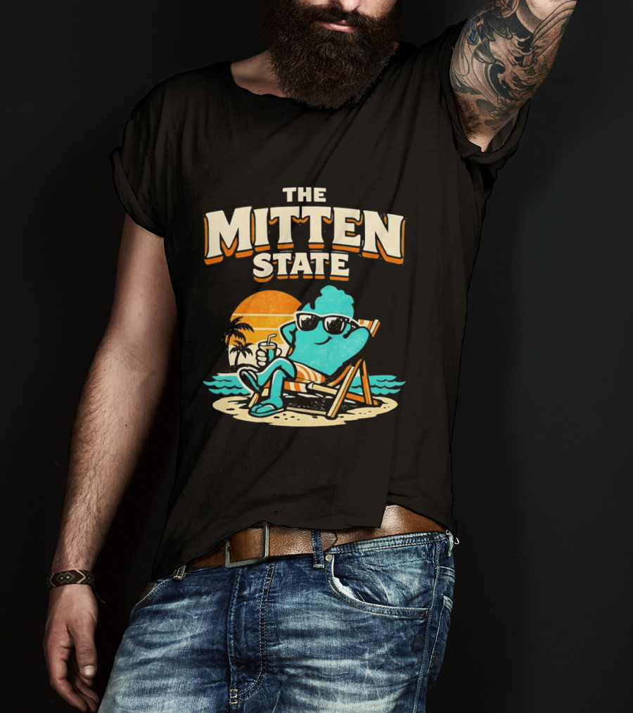 The Mitten State Chillin In The Beach Sunset Relaxed Vibes T-Shirt