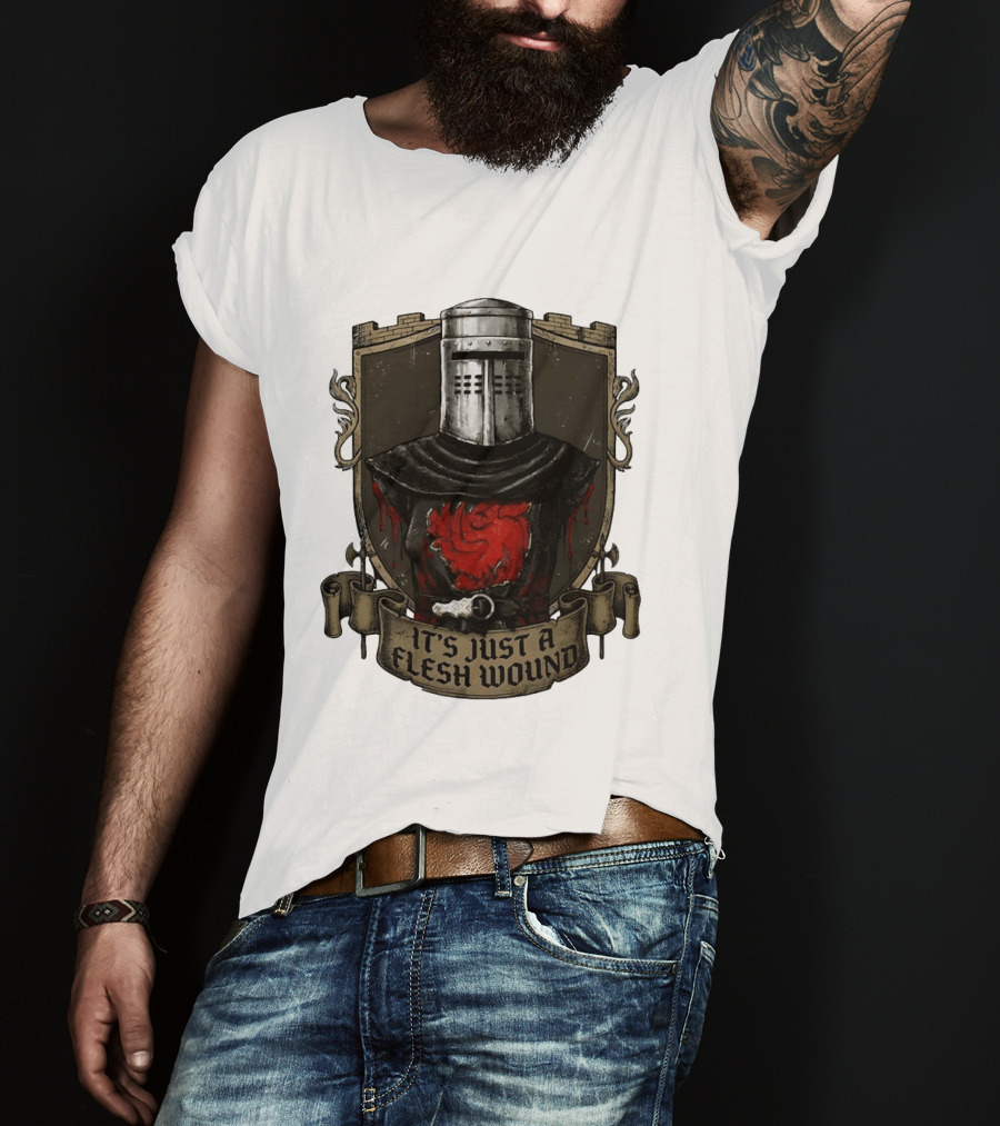 Monty Python Black Knight It's Just A Flesh Wound Holy Grail Movie T-Shirt