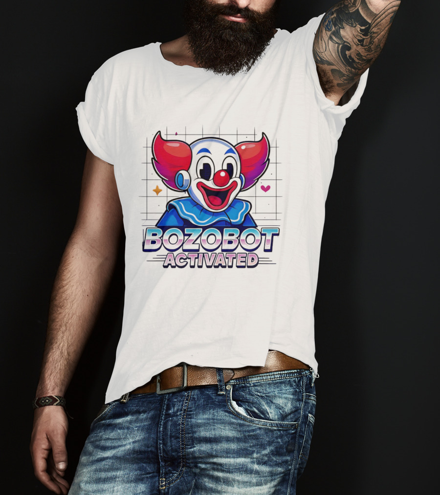Bozo The Clown Bozobot Activated Retro Robot Clown Aesthetic T-Shirt