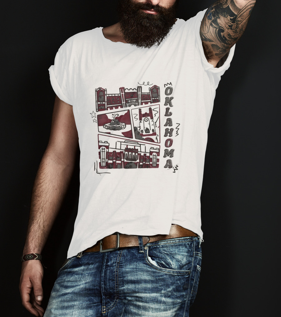 Oklahoma Sooners Football University Of Oklahoma Campus Landmarks T-Shirt
