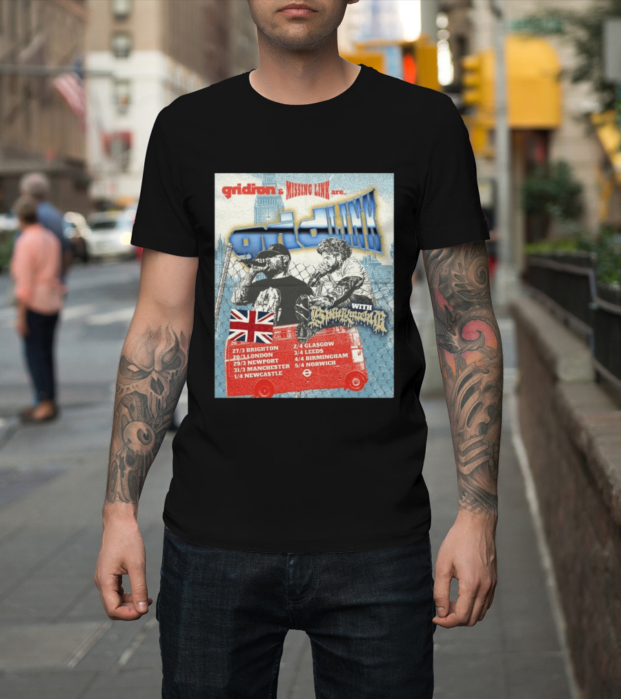 Gridiron X Missing Link UK 2026 Tour With Gridlink Dates And British Flag T-Shirt