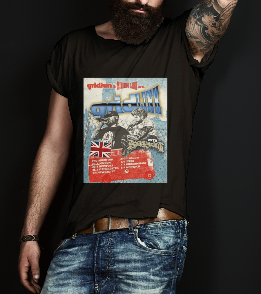 Gridiron X Missing Link UK 2026 Tour With Gridlink Dates And British Flag T-Shirt