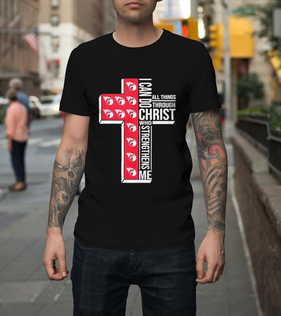 Cleveland Guardians I Can Do All Things Through Christ Cross T-Shirt