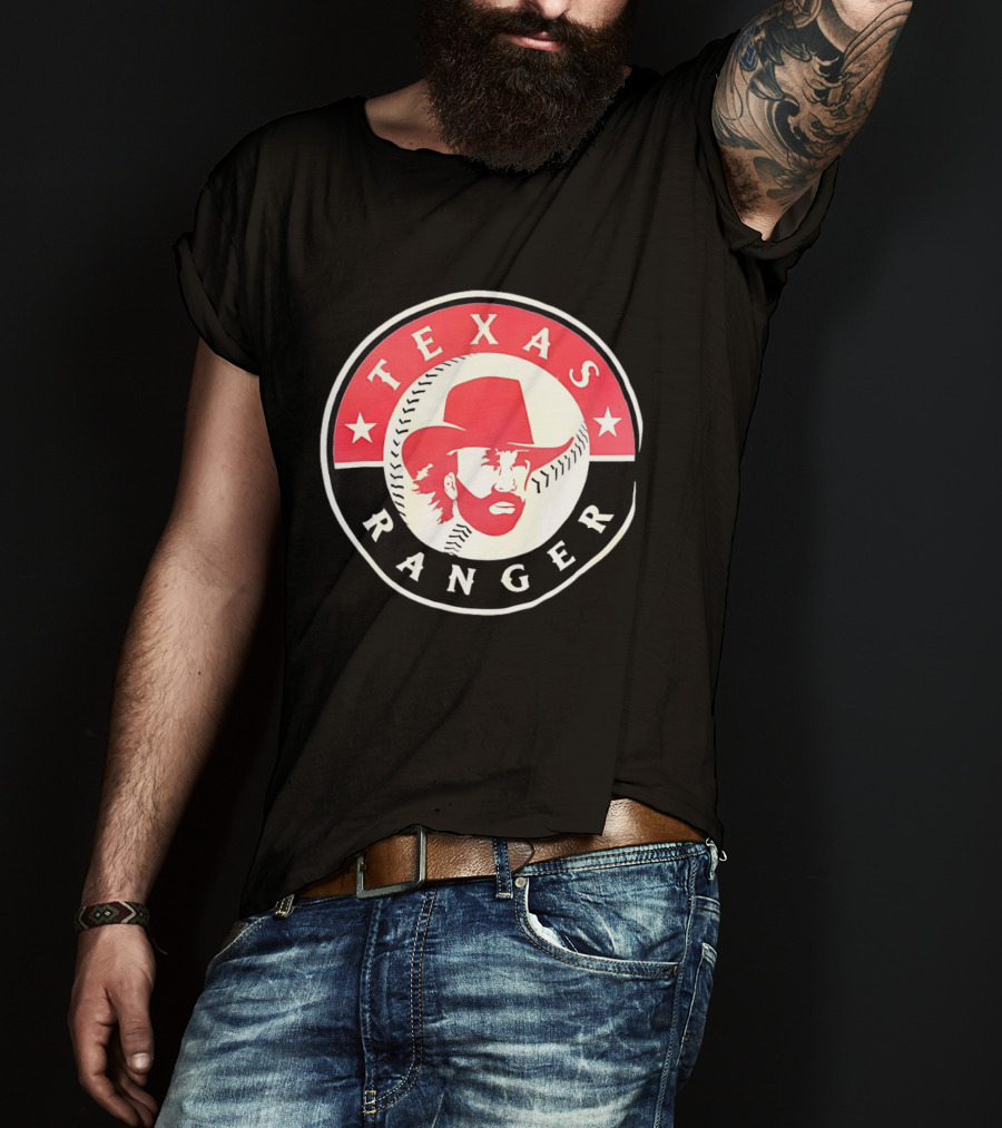 Texas Rangers Chuck Norris Baseball Logo Bold Star Circle T-Shirt