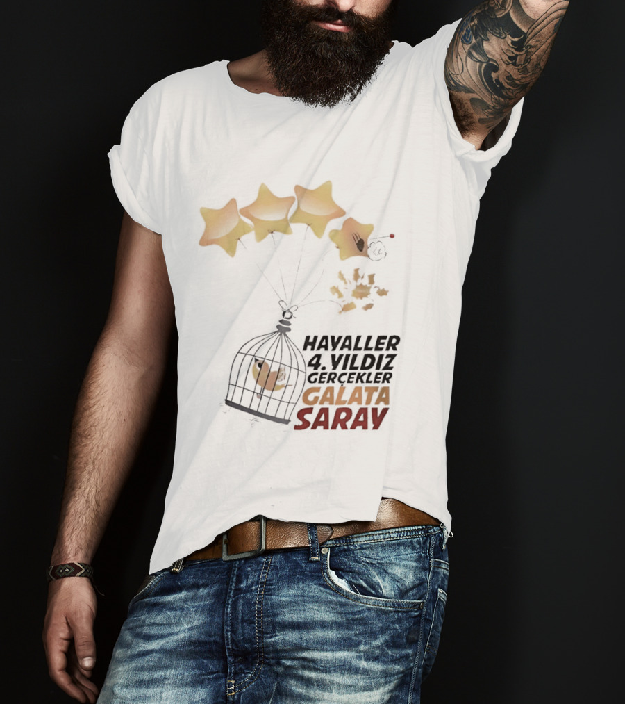 Havaller 4 Yıldız Gerçekler Galata Saray Turkish Football Club Stars T-Shirt