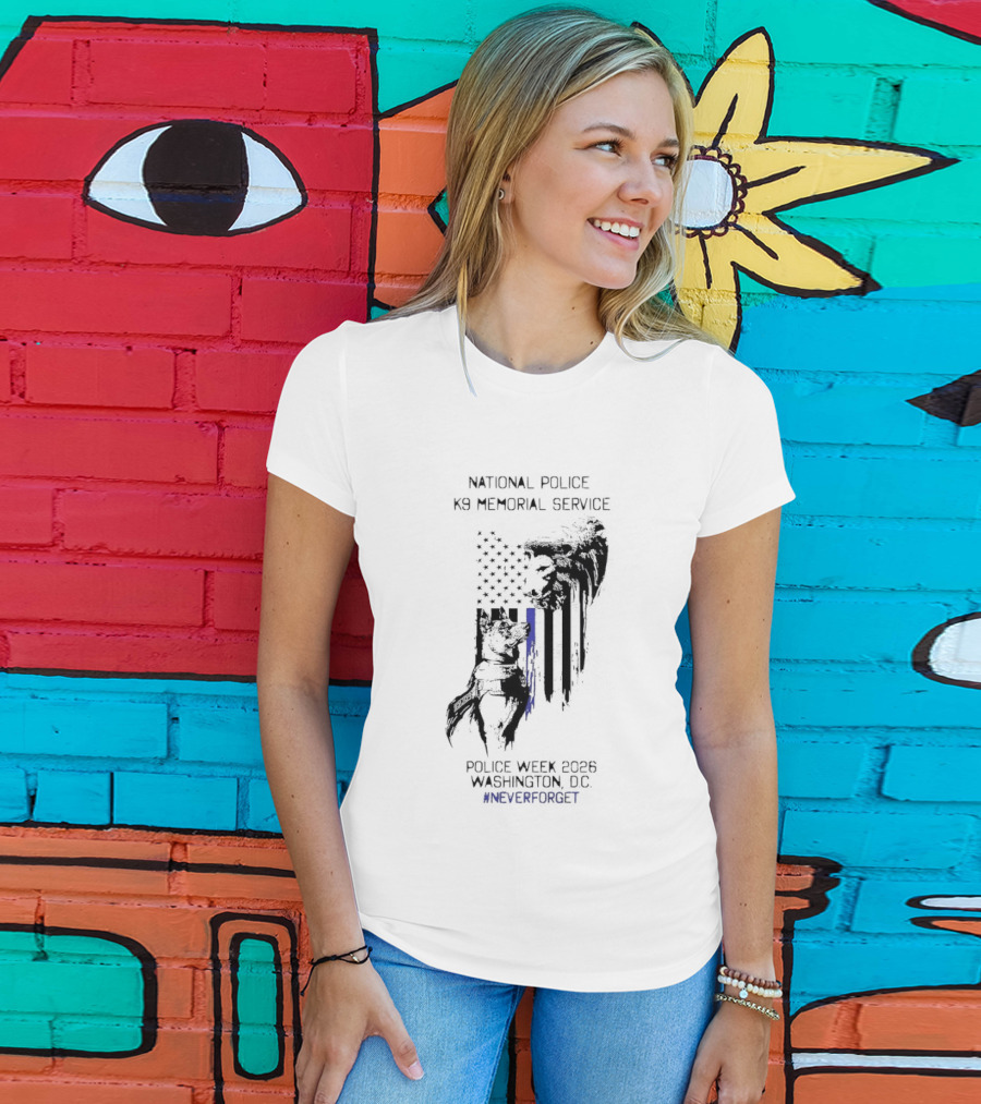 National Police Dog Memorial Service Police Week 2023 Washington DC #NeverForget T-Shirt