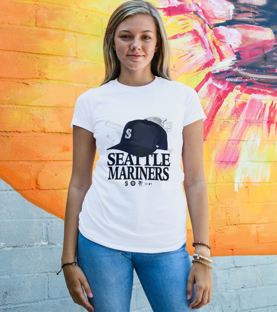 Seattle Mariners In The Paper Foundation Cap With Brushed Effect T-Shirt